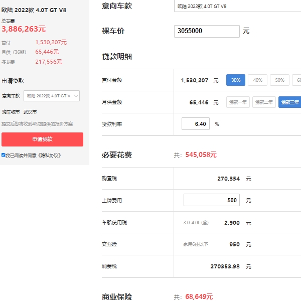 賓利歐陸gt選裝價(jià)格表，市場最新2022款報(bào)價(jià)305萬起