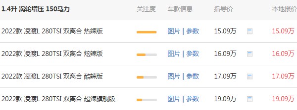 大眾凌渡280tsi價(jià)格表 280tsi售價(jià)15萬(wàn)一臺(tái)(二手價(jià)7萬(wàn))