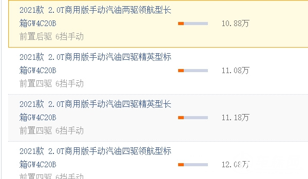 長城炮皮卡車價格2022款四驅(qū)圖片 四驅(qū)入門裸車售價24.88萬元